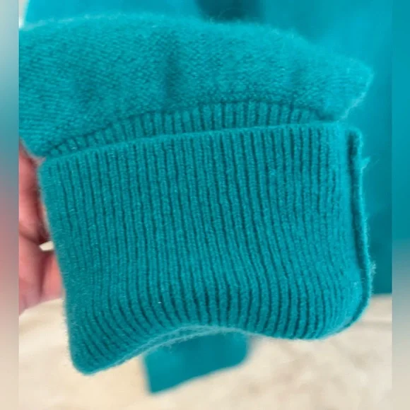 Free People Teal Cashmere Ottoman Sweater - Large - Picture 6 of 8
